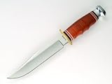 Ka-Bar Bowie Stacked Leather Handle Fixed Blade Knife 1236