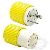 Hubbell 30A 125V Locking Plug and Connector HUB-HBL305CRP Plug