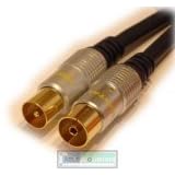 2 Metre HQ Gold Plated, Fully Shielded Coaxial Aerial Cable by Cable Mountain (approx 6' 6")