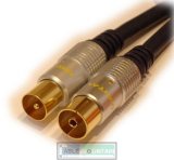 2 Metre HQ Gold Plated, Fully Shielded Coaxial Aerial Cable by Cable Mountain (approx 6' 6")