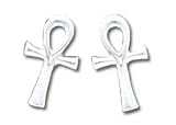 Ankh Solid Sterling Silver Small Post Earrings