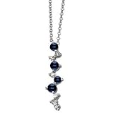 IMAGE OF 1/10 CT TW 14K White Gold 14Kw Genuine Sapphire And Diamond Necklace