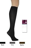6-Pack Hanes Silk Reflections Opaque Knee Highs w/ No Slip Band Hosiery 0B111, Grey, SIZE2