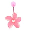 Body Accentz&trade; Belly Button Ring Navel Flower Body Jewelry 14 Gauge