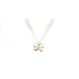 9ct Gold Butterfly CZ Pendant With 16" Fine Gold Chain