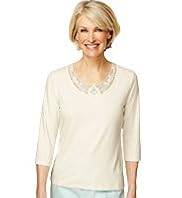 Classic Collection Crochet Neckline Top