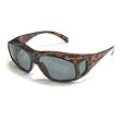 Birdz Eyewear Beak 1.1 mm Polarized Sunglasses Brown Tortoise Print Frame (Fits over glasses) 100% UV 400 protection Micro-fiber carry bag included