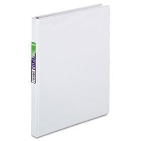 Nonstick Round Ring Poly View Binder, 11 x 8-1/2, 1/2 Capacity, White