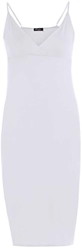 New Womens Strappy Long Midi Dress Cami Bodycon Midi Dress 8-22 ( White 1, 1X )