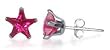 4 MM Star Ruby Cubic Zirconia .925 Sterling Silver Post Stud Earrings