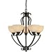 Forte Lighting - 2356-05-32:5LT Chandelier - Antique Bronze Finish/Tapioca Glass