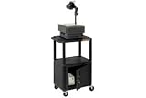Plastic Utility Cart 3 Shelves Black With Security Cabinet