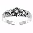 Sterling Silver Fashion Toe Ring - Flower - 2mm Band Width