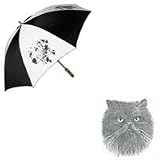 Black Persian Cat Umbrella by Porcelain by Rolalinde (60' Arc)