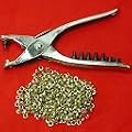 EYELET PLIERS / HOLE PUNCH TOOL + 500 GROMMETS for LEATHER FABRICS TENTS CANVAS