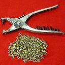 EYELET PLIERS / HOLE PUNCH TOOL + 500 GROMMETS for LEATHER FABRICS TENTS CANVAS