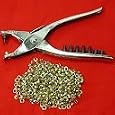 EYELET PLIERS / HOLE PUNCH TOOL + 500 GROMMETS for LEATHER FABRICS TENTS CANVAS