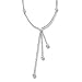 14K White Gold Diamond Drop Necklace D.10tw 16