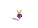 14K Yellow Gold Genuine Heart Amethyst Pendant