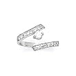 10k White Gold CZ Paved Solitaire Toe Ring