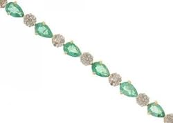 Emerald & Diamond Tennis Bracelet in Solid 10K Yellow Gold 4.75CT