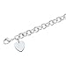 Sterling Silver Round Link Heart Bracelet - 7.5 title=