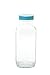 Vestil BTL-SW-G-16-CS Wide-Mouth Square Glass Bottle with Green Cap, 16 oz Capacity, Clear (Pack of 6)
