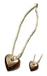 Mother of Pearl Brownlip Black Shell Heart Pendant Necklace