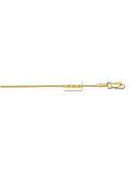 14k Solid Yellow Gold Round Wheat Chain Necklace 1mm 18"
