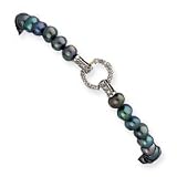 14k .15ct Diamond Clasp 4.5-5mm Pearl Bracelet 7.5 Inch