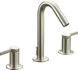 Kohler Double Handle Widespread Bathroom Faucet with Metal Lever Handles from the Stillness Series Brushed Nickel - K-942-4-BN