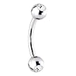 Solid 14KT White GOLD Cubic Zirconia Eyebrow Ring 16 Gauge 5/16
