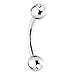 Solid 14kt White Gold Cubic Zirconia Eyebrow Ring 16 Gauge 5/16