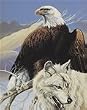 EAGLE & WOLF Queen Mink Blanket