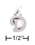 Sterling Silver Letter D Scrolled Charm