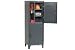 Heavy Duty Personnel Locker Double Tier 26x24x78 2 Doors Assembled Gray
