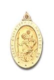 Saint Christopher 14kt Gold Oval Medal