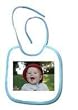 Custom Designer Baby Bib - White with Columbia Blue Trim Bib Created from Your Favorite Photo