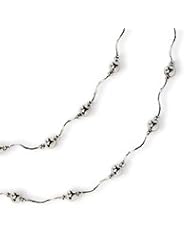 Sterling Silver Double Spiral And Bead Necklace - 20 Inch