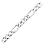 14kt. White Gold, Men's Figaro Link Bracelet