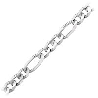 14kt. White Gold, Mens Figaro Link Bracelet by Fred Meyer Jewelers