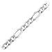 14kt. White Gold, Men's Figaro Link Bracelet