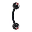 BIOPLAST Black RED ASTRO STAR Eyebrow Ring