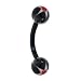 BIOPLAST Black RED ASTRO STAR Eyebrow Ring