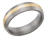 Titanium and 18kt Yellow Gold Wedding Band