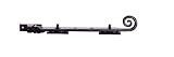 IRONMONGERY WORLDﾂｮ BLACK ANTIQUE CAST IRON MONKEY TAIL WINDOW CASEMENT ARM STAYS AND HANDLE (12 INC