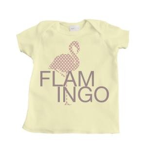Girl's Banana Yellow Infant T-Shirt with Flamingo Design - Newborn