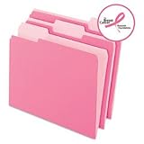 Pendaflex 2-Tone File Folders, 1/3 Cut, Top Tab, Letter, Light Pink, 100/Box (15213PIN)