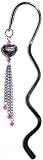 Antique Silver Heart Bookmark with Pink Swrovski Crystal