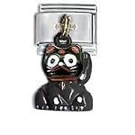 dangling italian black cat charm